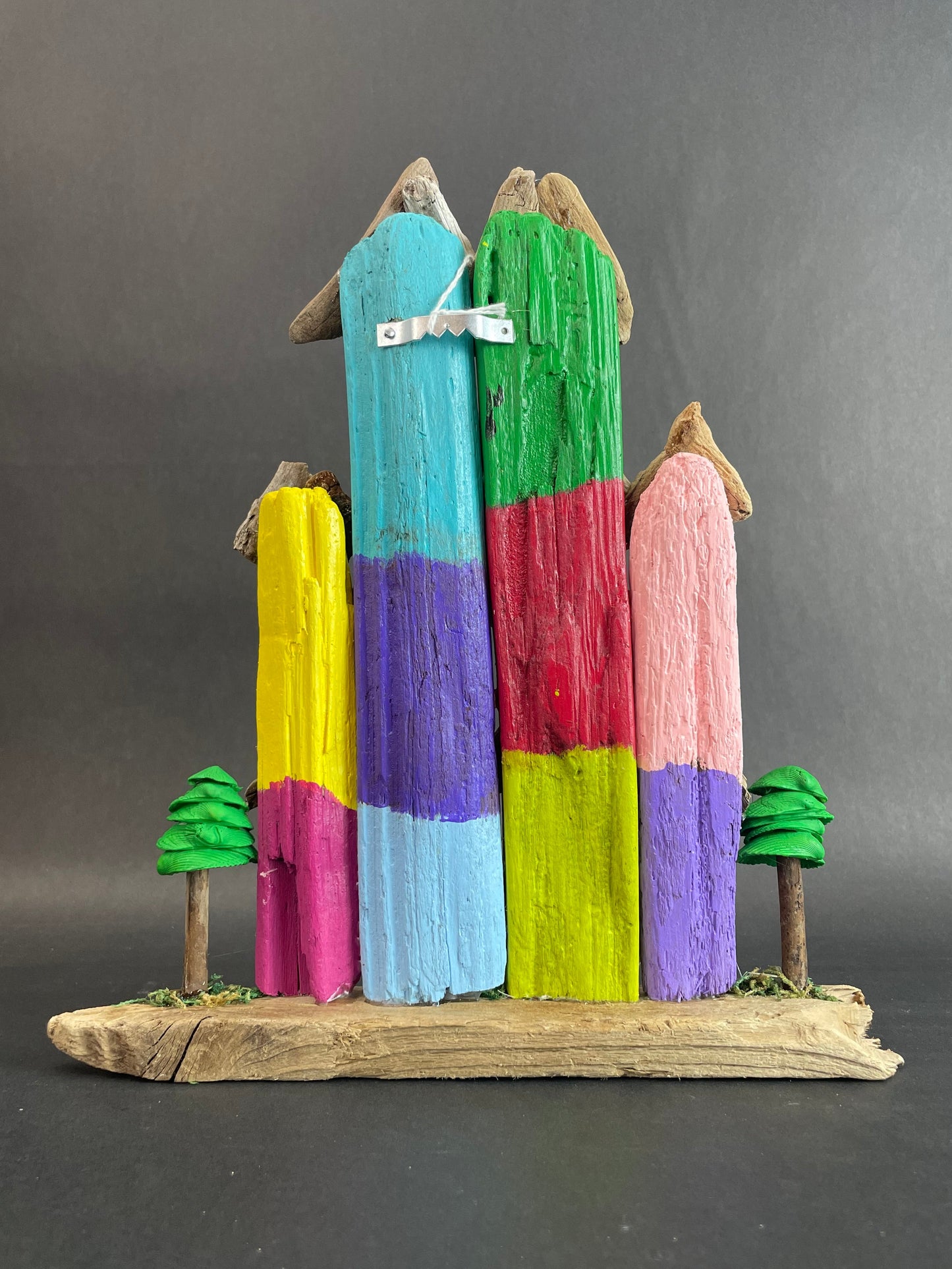 Michelle Perrien- colorful driftwood houses