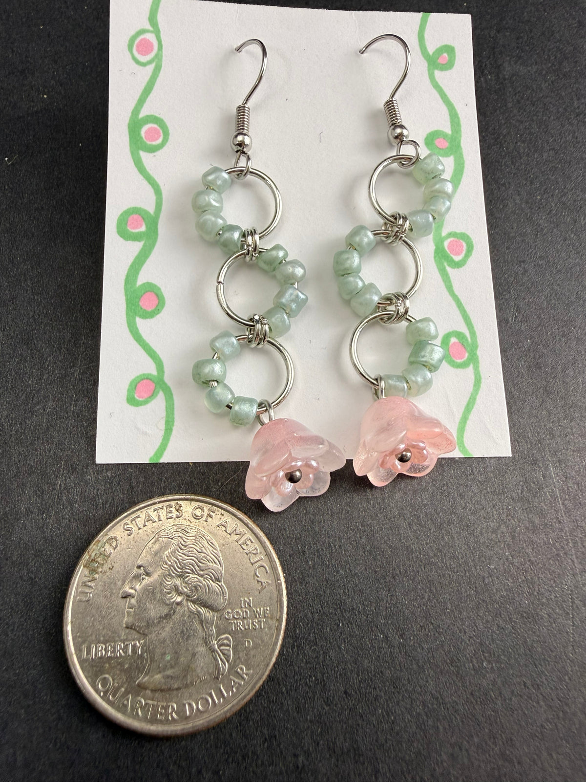 Alexa Slater- Pink Flower Bead Earrings