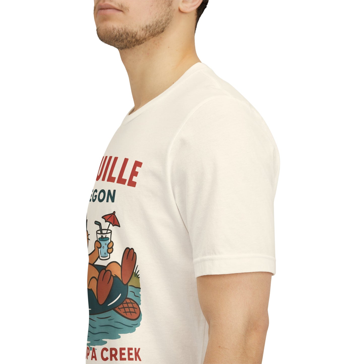 Coquille Oregon T-Shirt — "We’re Up a Creek" Retro Beaver Vacation Tee