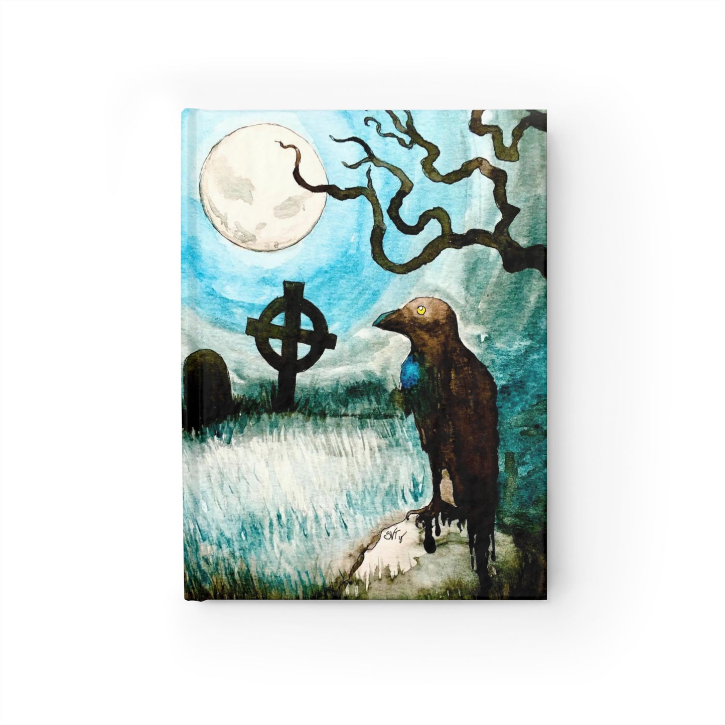 Shayla Van Tassel - Gothic Raven Moon Journal – Hardcover Blank Notebook for Writing & Sketching