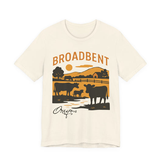 Broadbent Oregon Farm Scene T‑Shirt — Vintage Cattle Ranch Graphic Tee