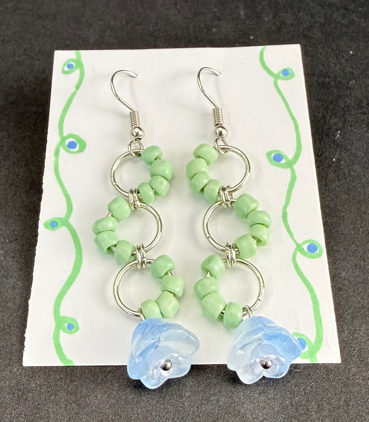 Alexa Slater- Blue Flower Bead Earrings