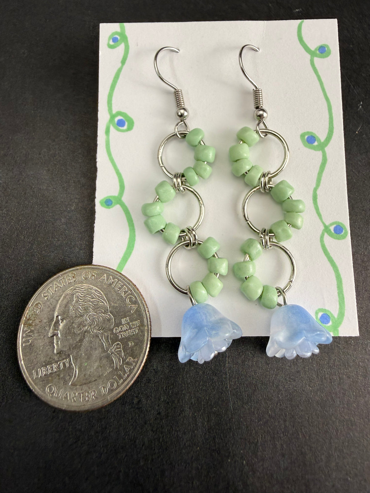 Alexa Slater- Blue Flower Bead Earrings