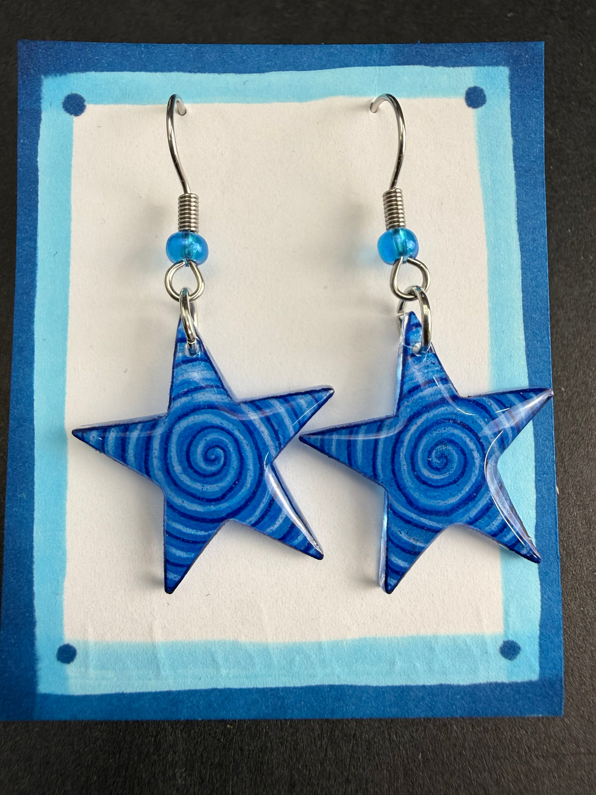 Alexa Slater- Blue Spiral Star Earrings