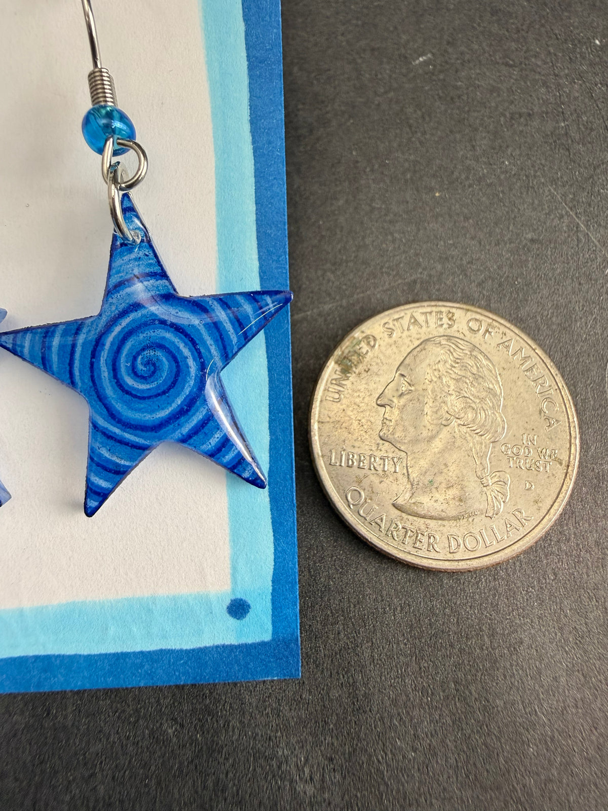 Alexa Slater- Blue Spiral Star Earrings