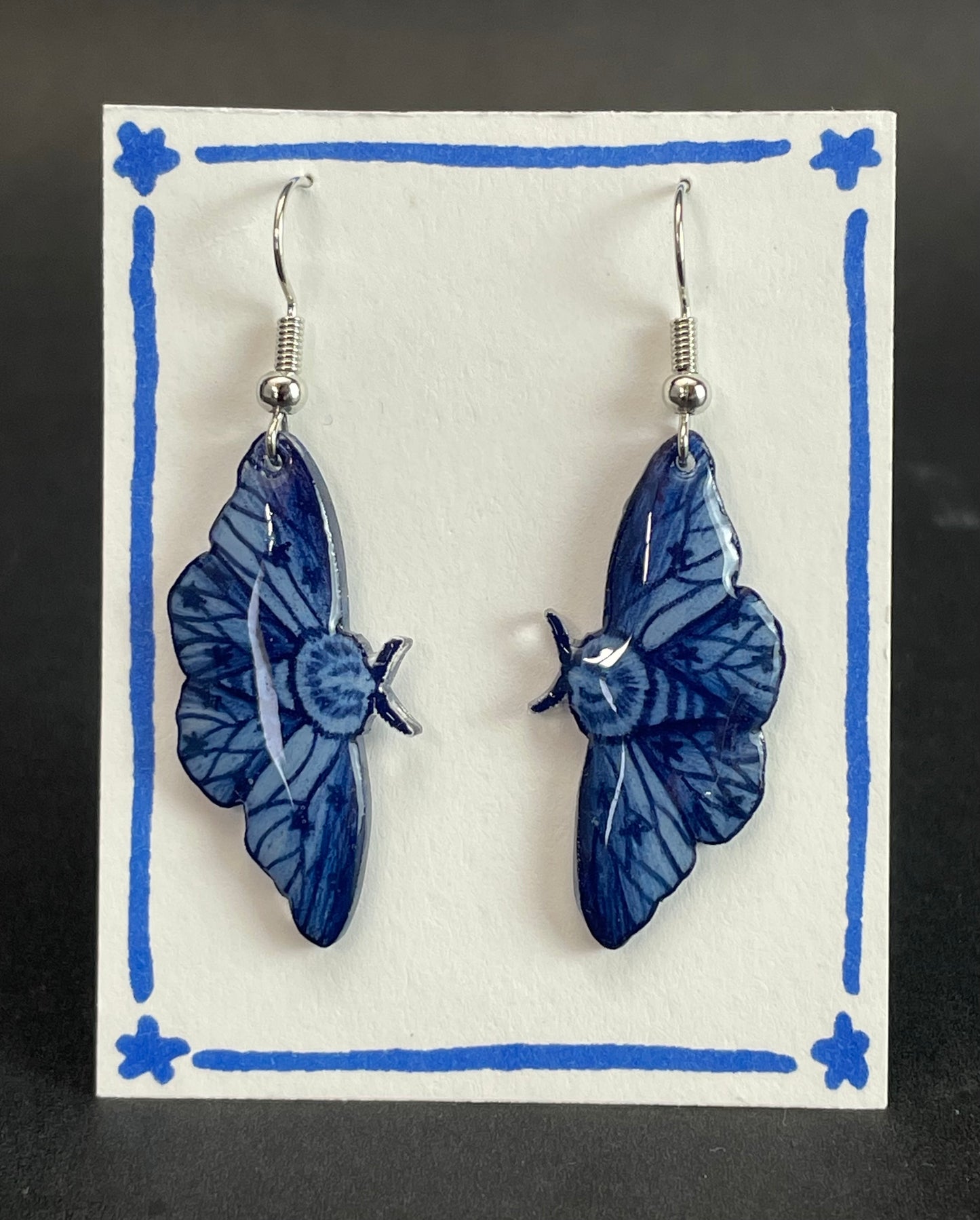 Alexa Slater- Blue moth earrings