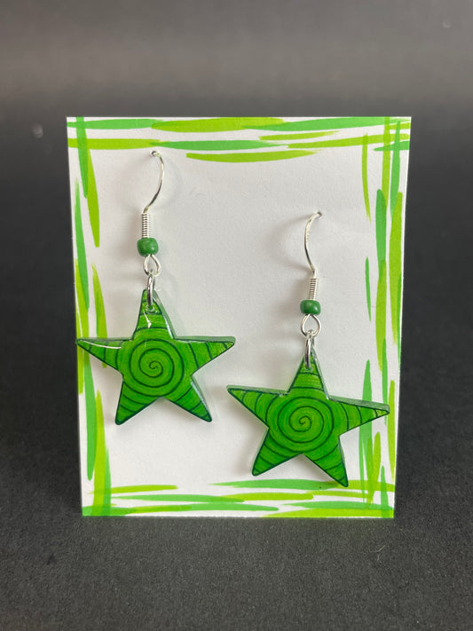 Alexa Slater- Grean spiral star earrings