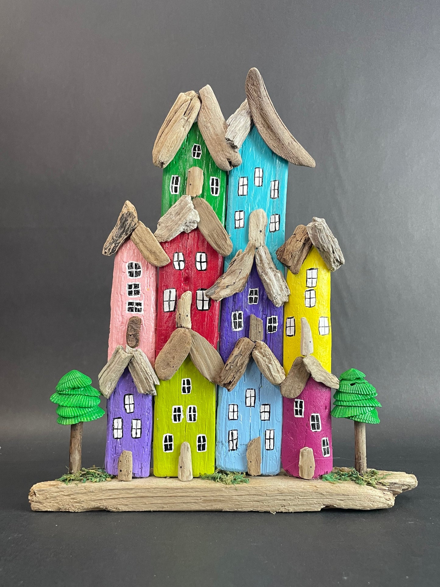 Michelle Perrien- colorful driftwood houses
