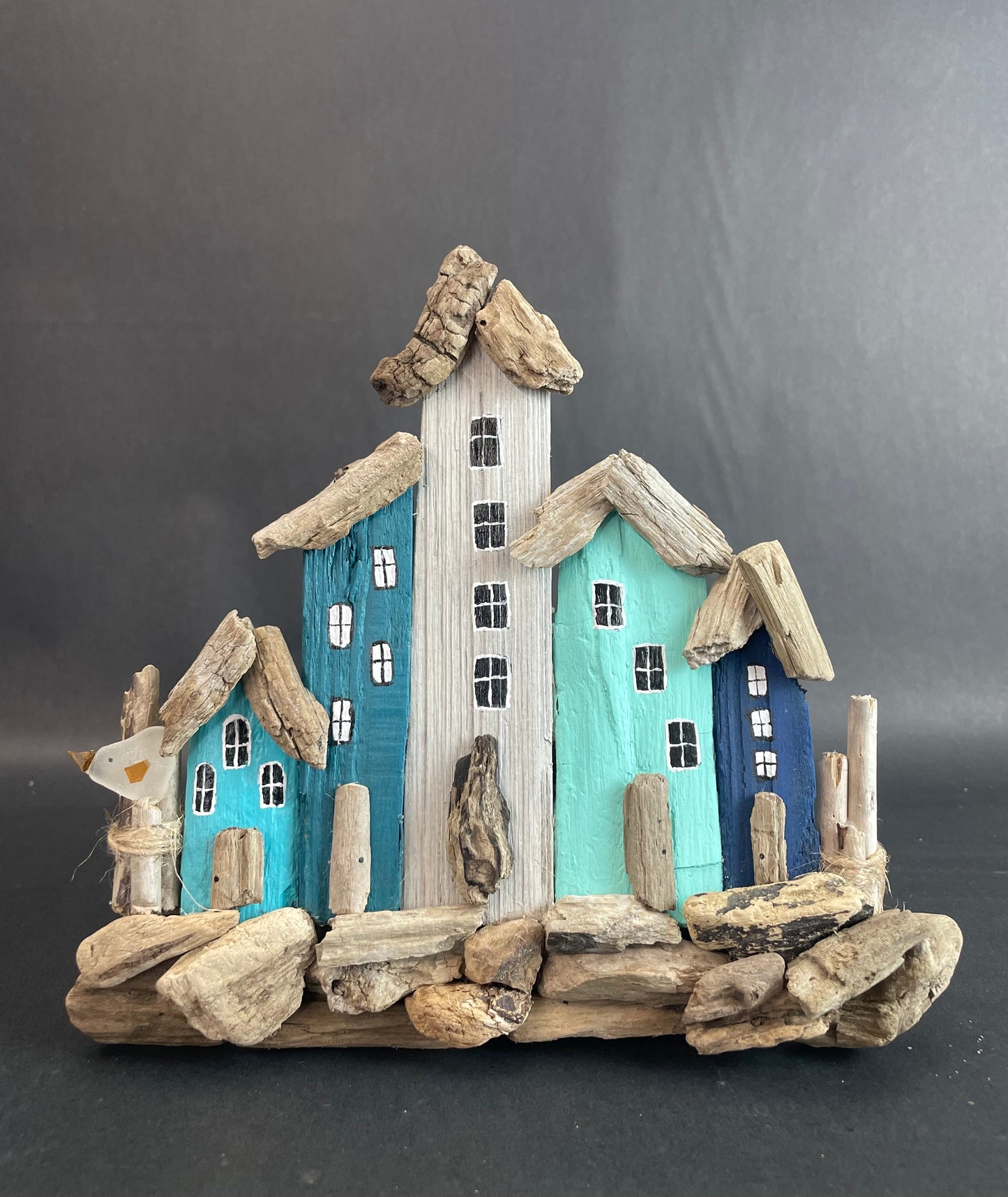 Michelle Perrien- Blue driftwood beach house
