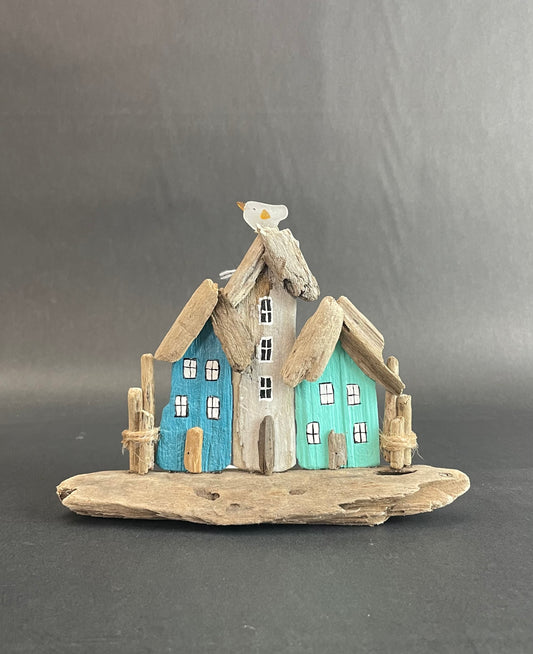Michelle Perrien- Blue driftwood beach house