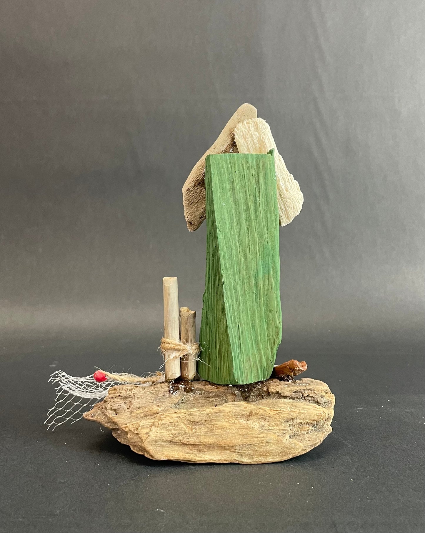 Michelle Perrien- Green driftwood fishing house