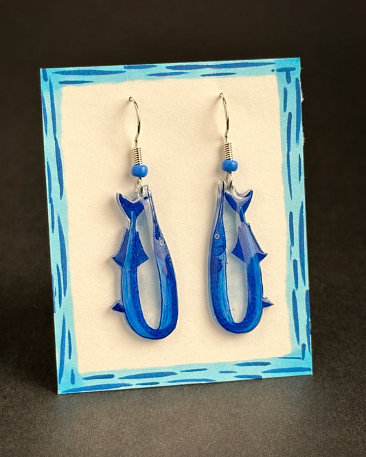 Alexa Slater - Denim Blue Swordfish Earrings