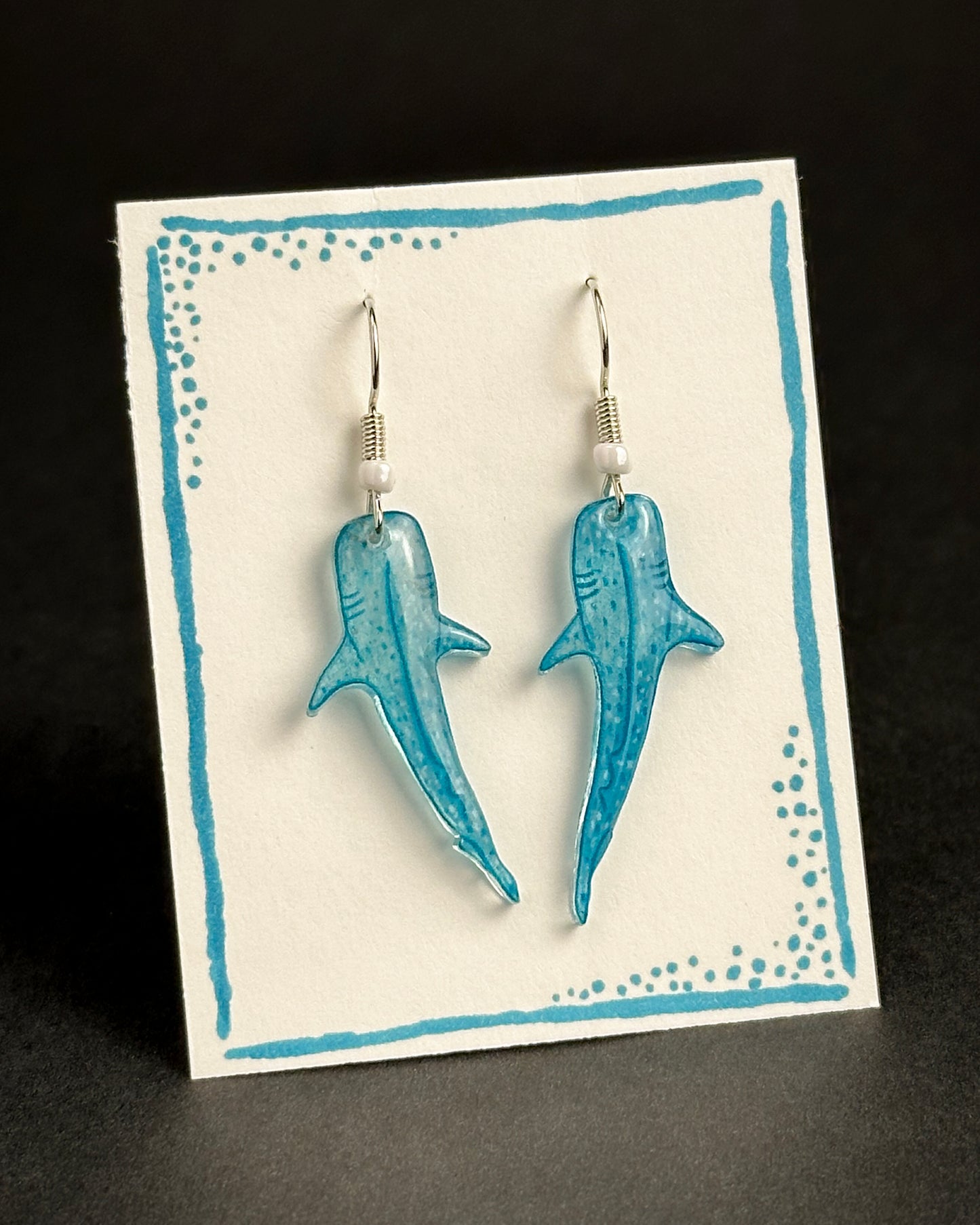 Alexa Slater - Light turquoise Whale Earrings