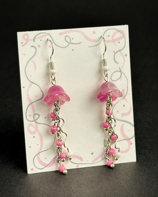 Alexa Slater - Light Red and White Jellyfish Earrings