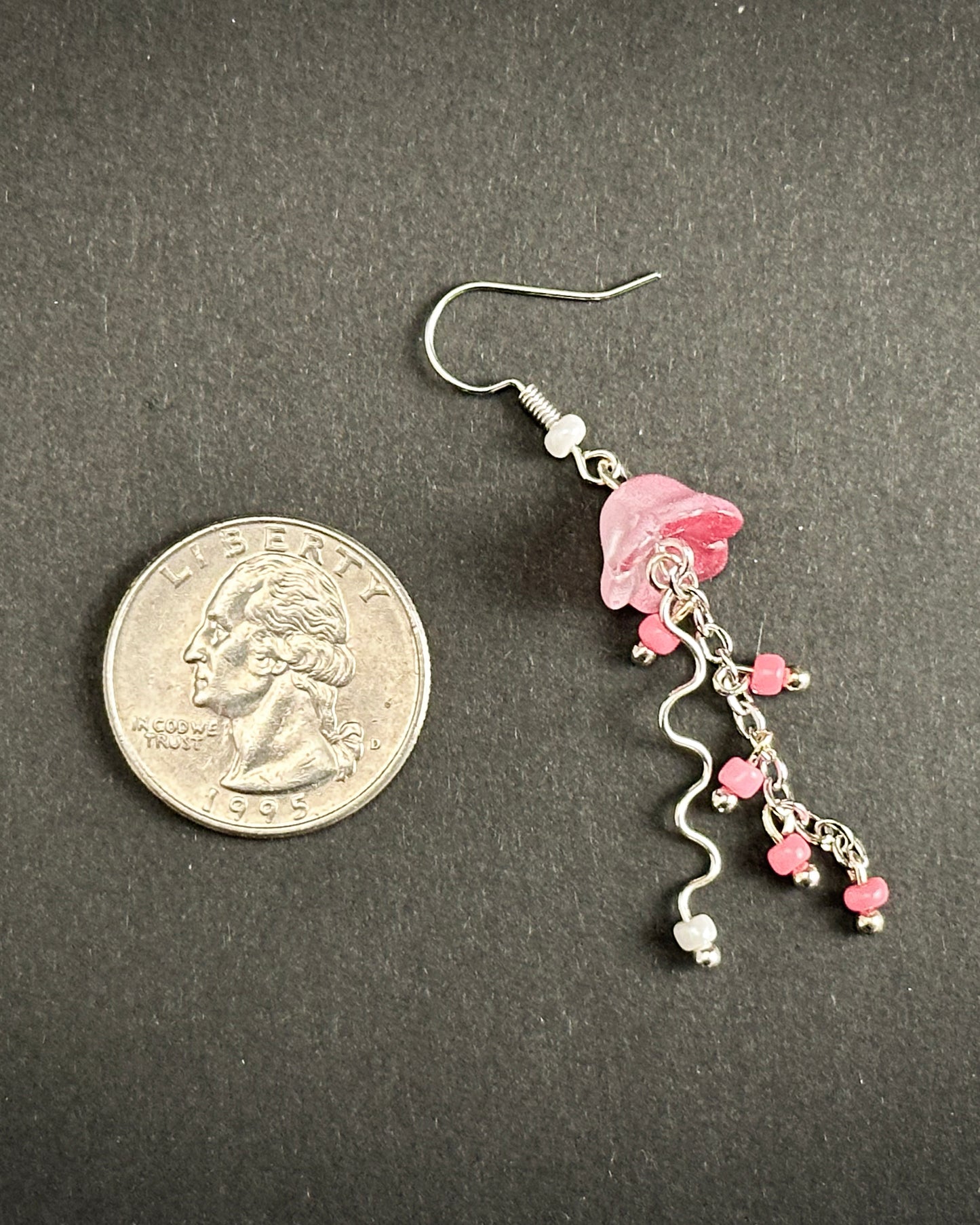 Alexa Slater - Light Red and White Jellyfish Earrings