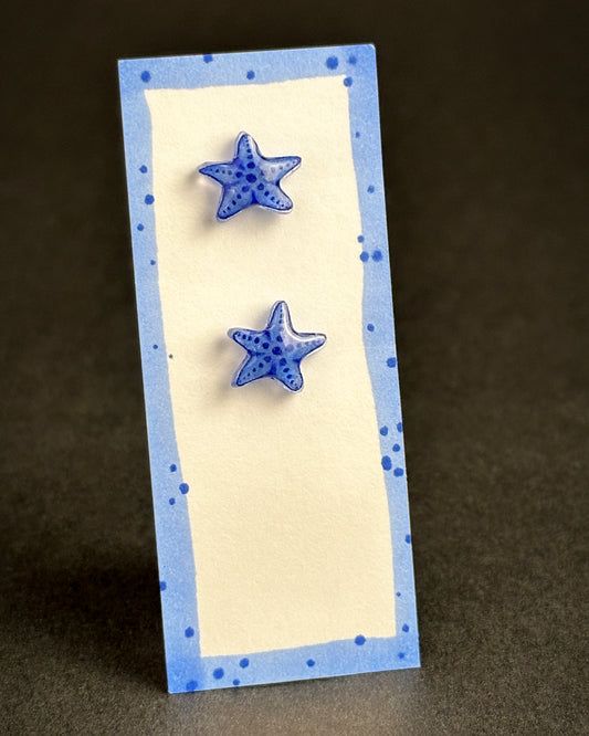 Alexa Slater - Purple/blue starfish stud earrings