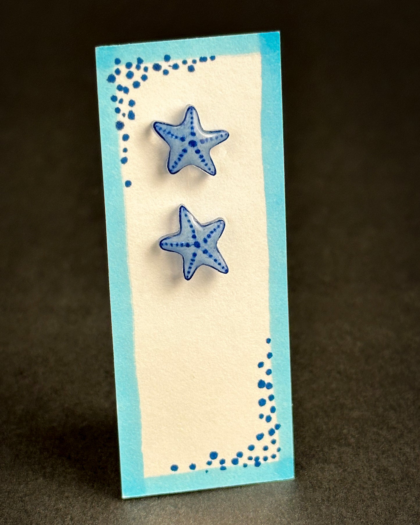 Alexa Slater - Blue starfish stud earrings