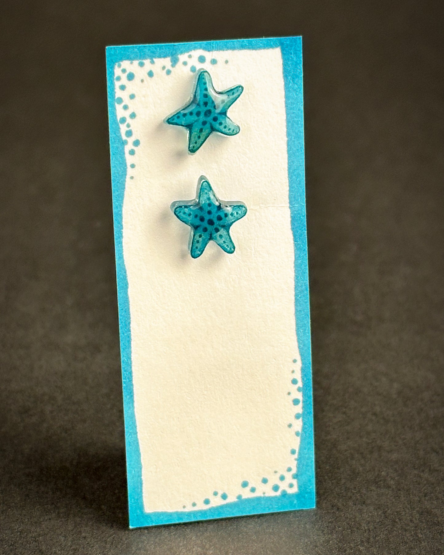 Alexa Slater - Teal starfish stud earrings