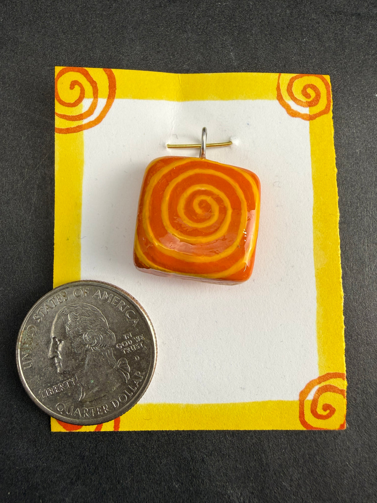 Alexa Slater- Orange Spiral Pendant