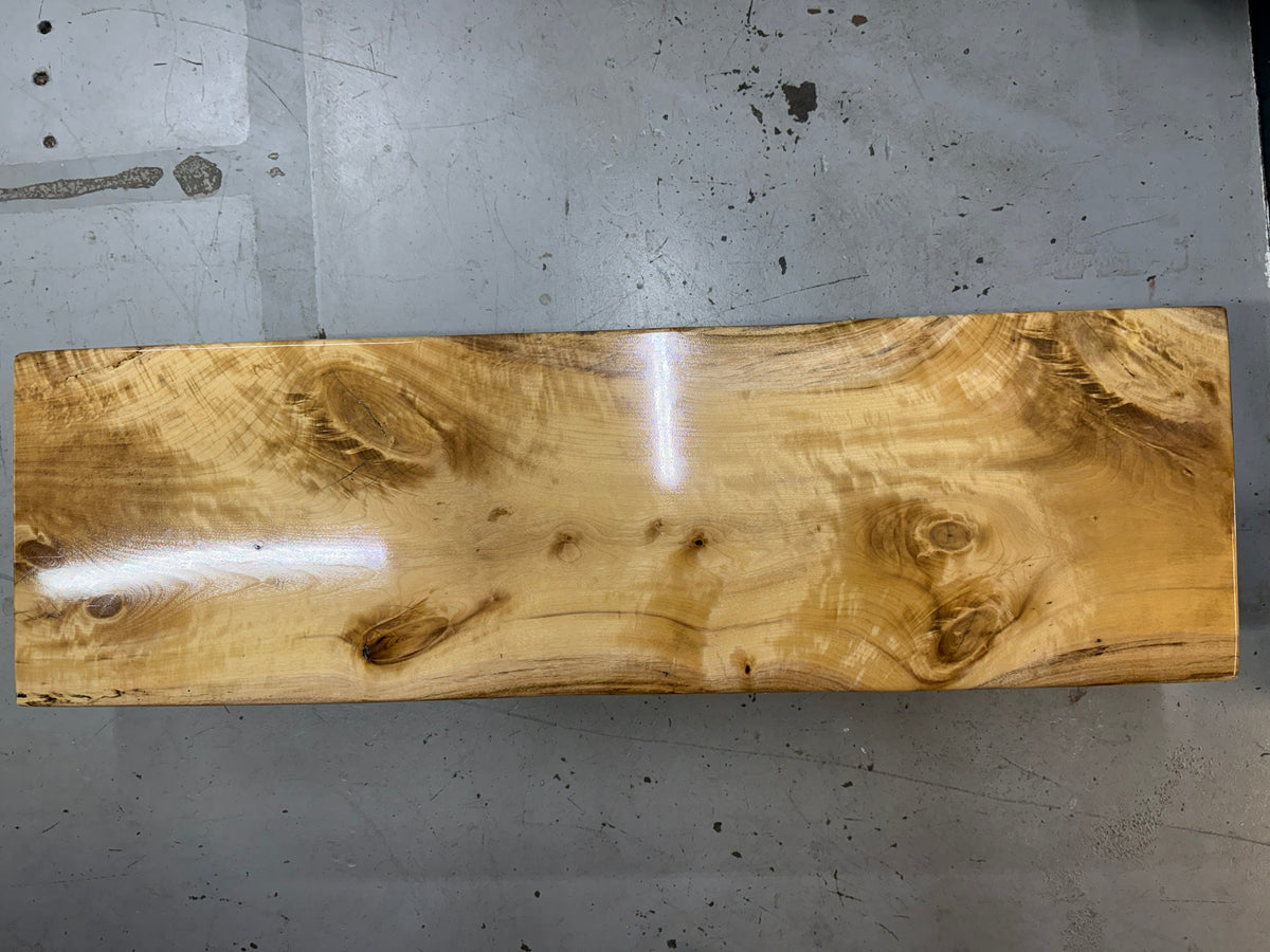 Mike Weber- Rustic Myrtlewood Slab Display Table